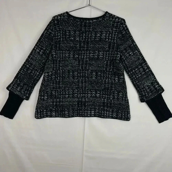 ROI Long Sleeve Zip Up Sweater Black/White Size Small - Picture 4 of 10